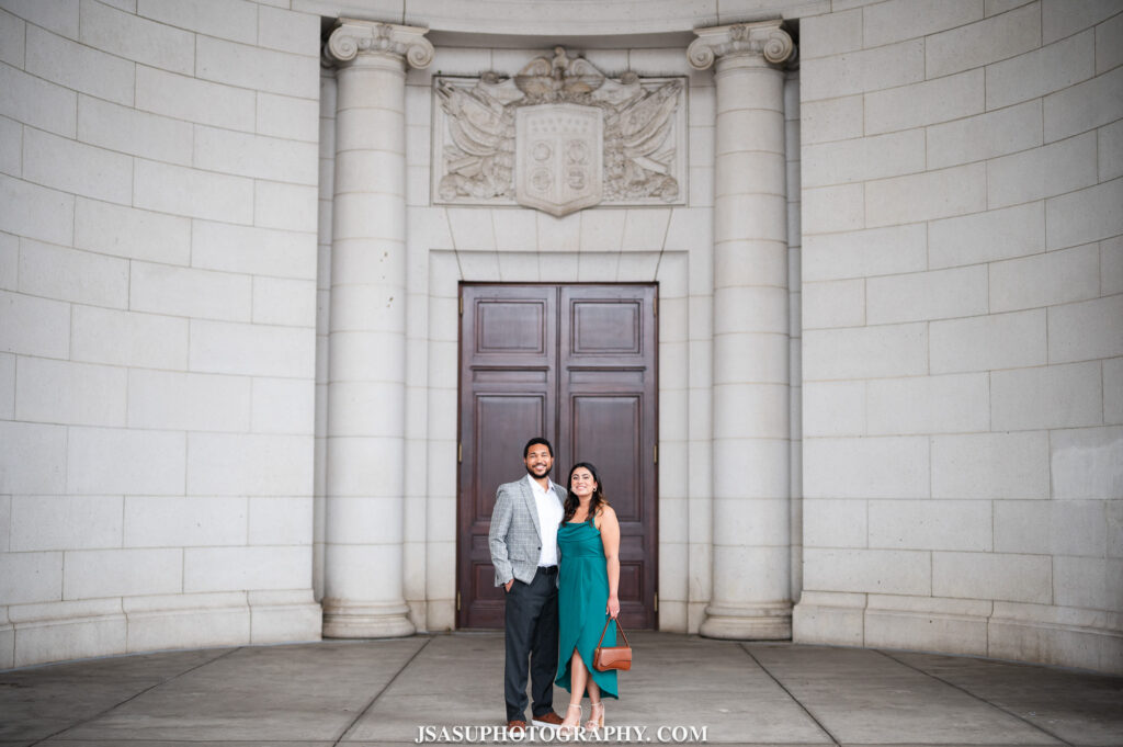 couple posing for photo at union station in washington, dc