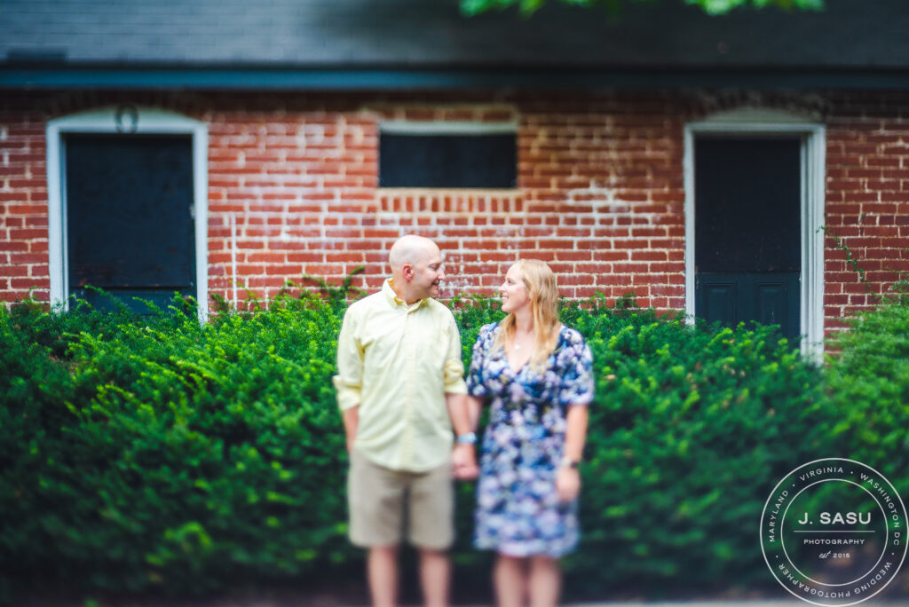 an engagement session in the Kentlands neighborhood in Gaithersburg, MD