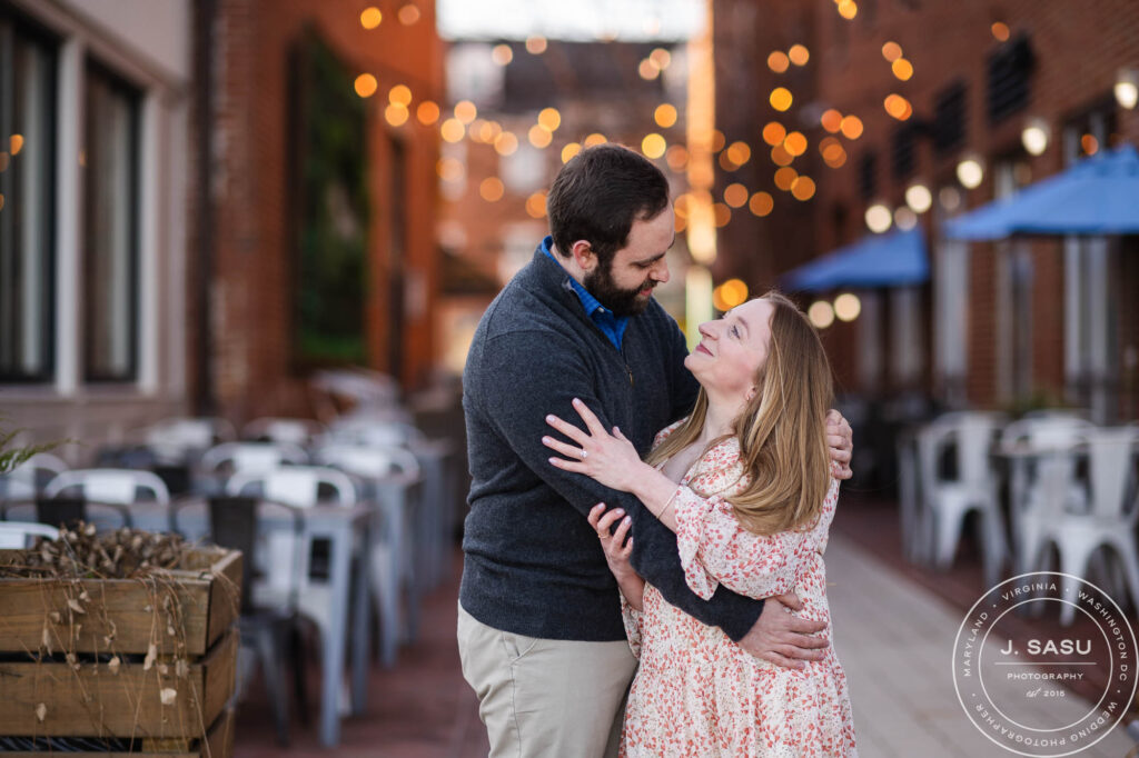 Romantic Baltimore Inner Harbor engagement session