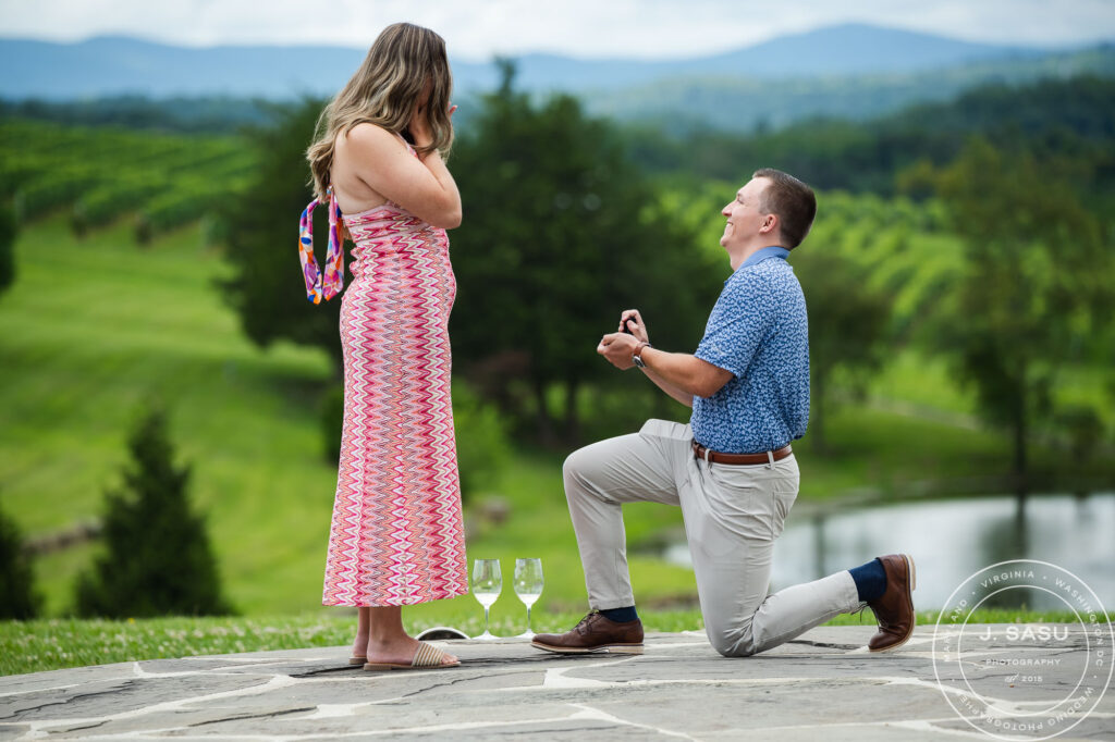 Romantic proposal at Stone Tower Winery