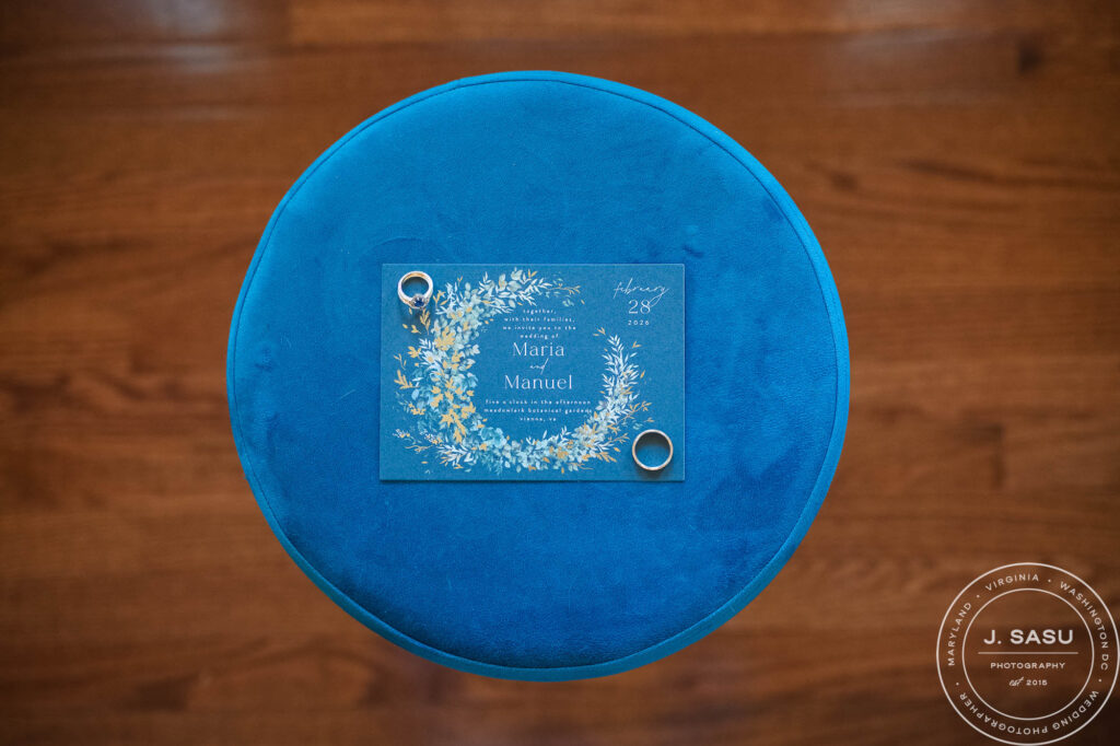 wedding bands and save the date for a couples wedding
