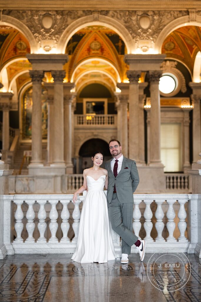 Couple after courthouse ceremony at Library of Congress in Washington DC