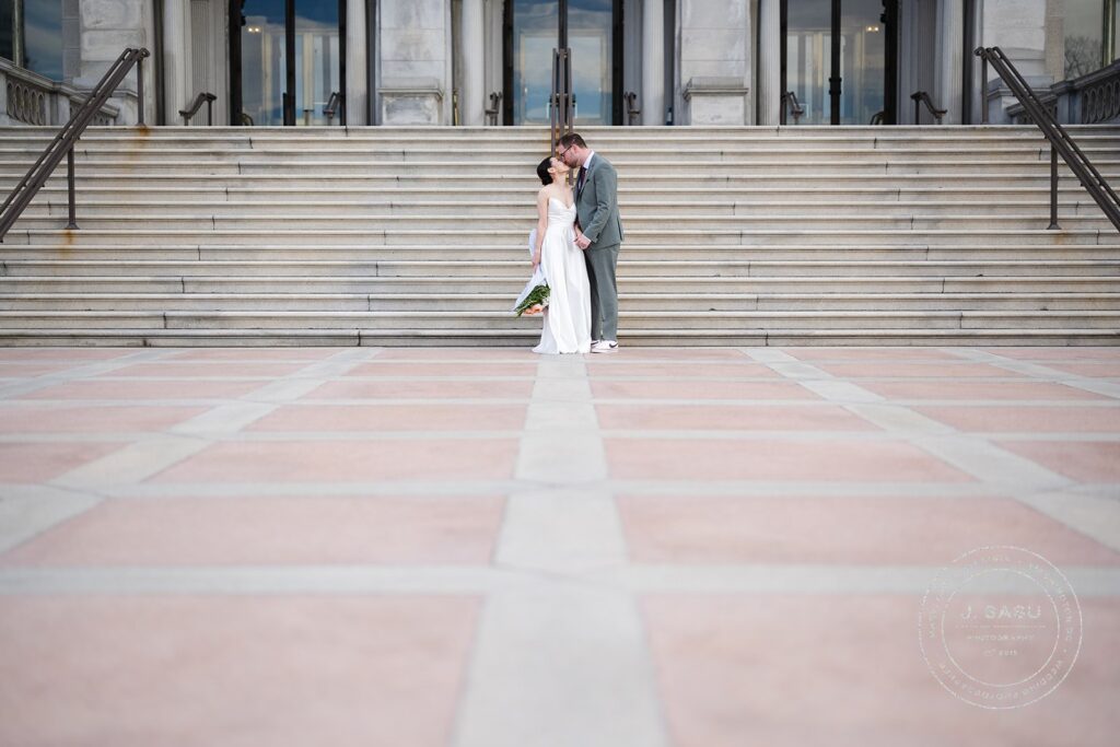 Romantic elopement photos at the Library of Congress